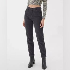 BDG High Rise Mom Corduroy 100% Cotton Charcoal Grey Pants 28 W 28” L Inseam